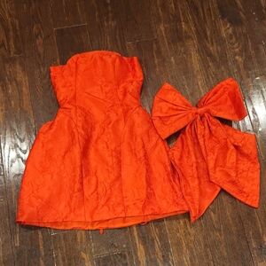 Bold Strapless A-line Cocktail Dress